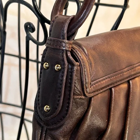 Antonio Melani Soft brown Leather Shoulder Bag #H-12 - Picture 5 of 9